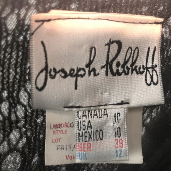 JOSEPH RIBKOFF Metallic Gold Lace Overlay Black Vintage Maxi Dress Gown - Picture 6 of 6